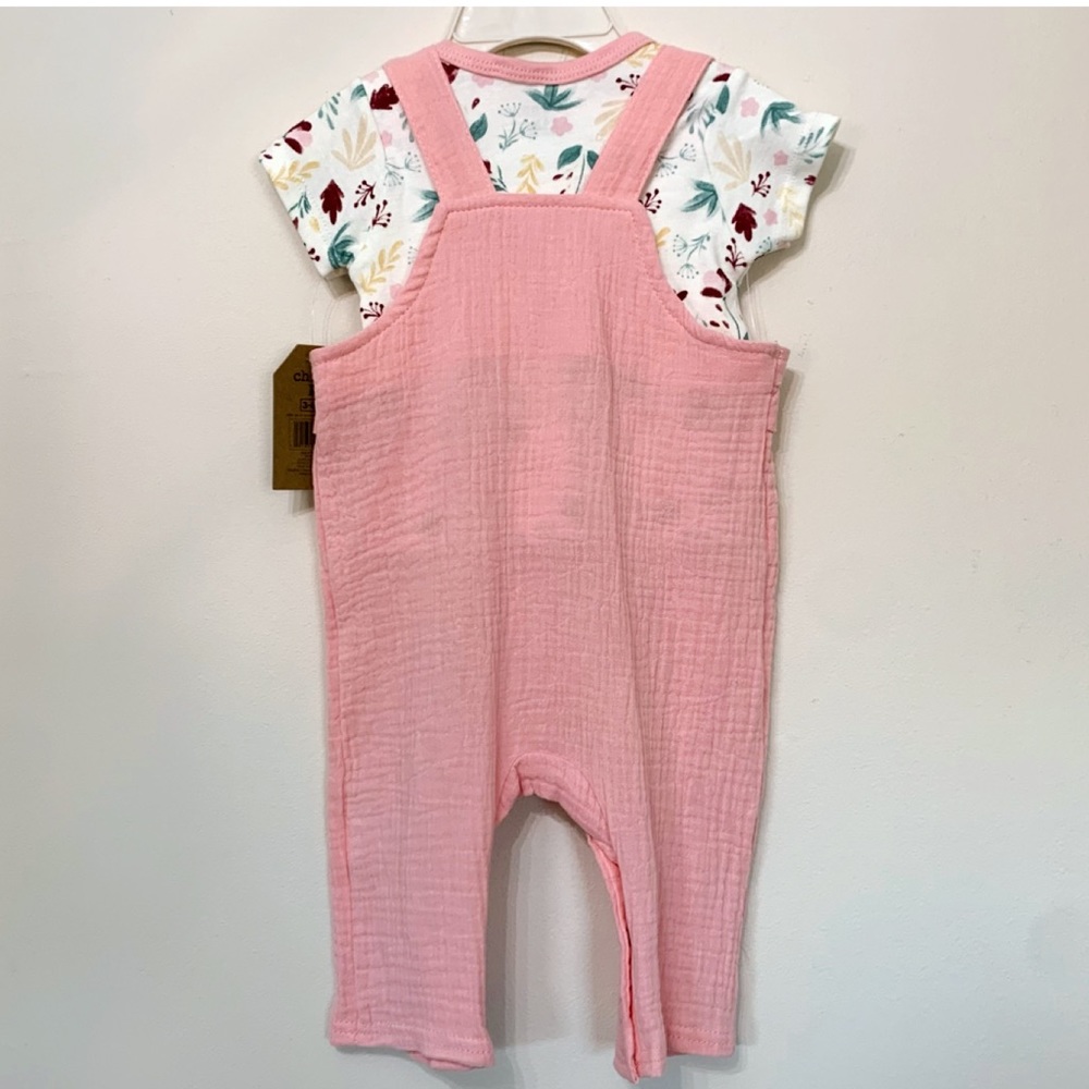 CHICK PEA Muslin Ruffle Overall Floral Top Set NWT - Picture 2 of 12